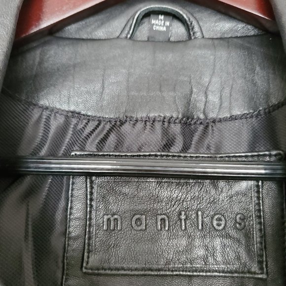 MANTLES Black Leather Jacket - Picture 5 of 14